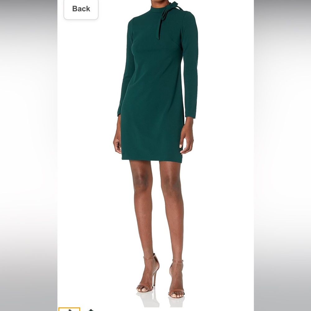 Calvin Klein emerald neck bow dress